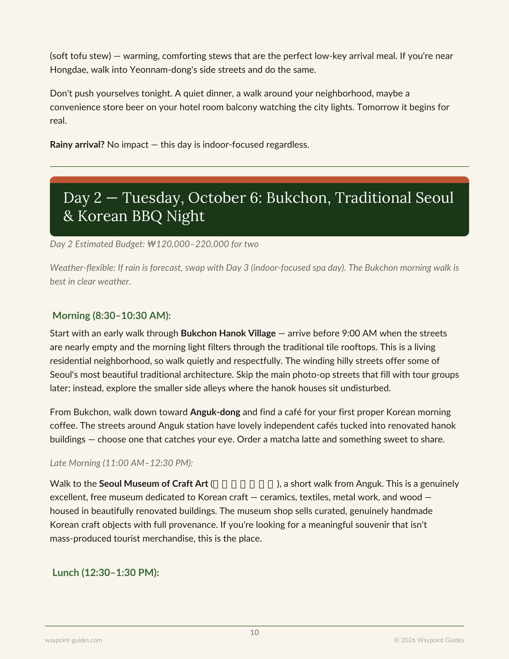 Seoul Itinerary